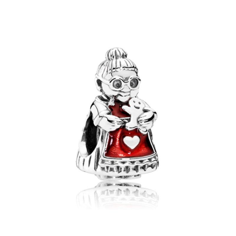Original Copper Cake Christmas Snowman Burger Dress Charms Pendant Beads Fitbracelet Fine Diy Jewelry Making
