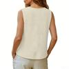Dames Katoen Linnen Tanktops V-hals Los Casual Shirts Mouwloos Zomer Shirts Wrap Strik Shirt Camisole