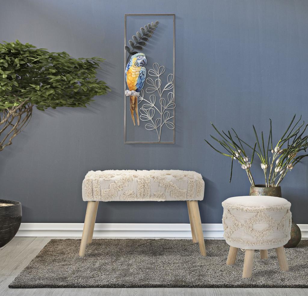 Wandpaneel aus Eisen Papagei Cm 28,6X2,5X74,3