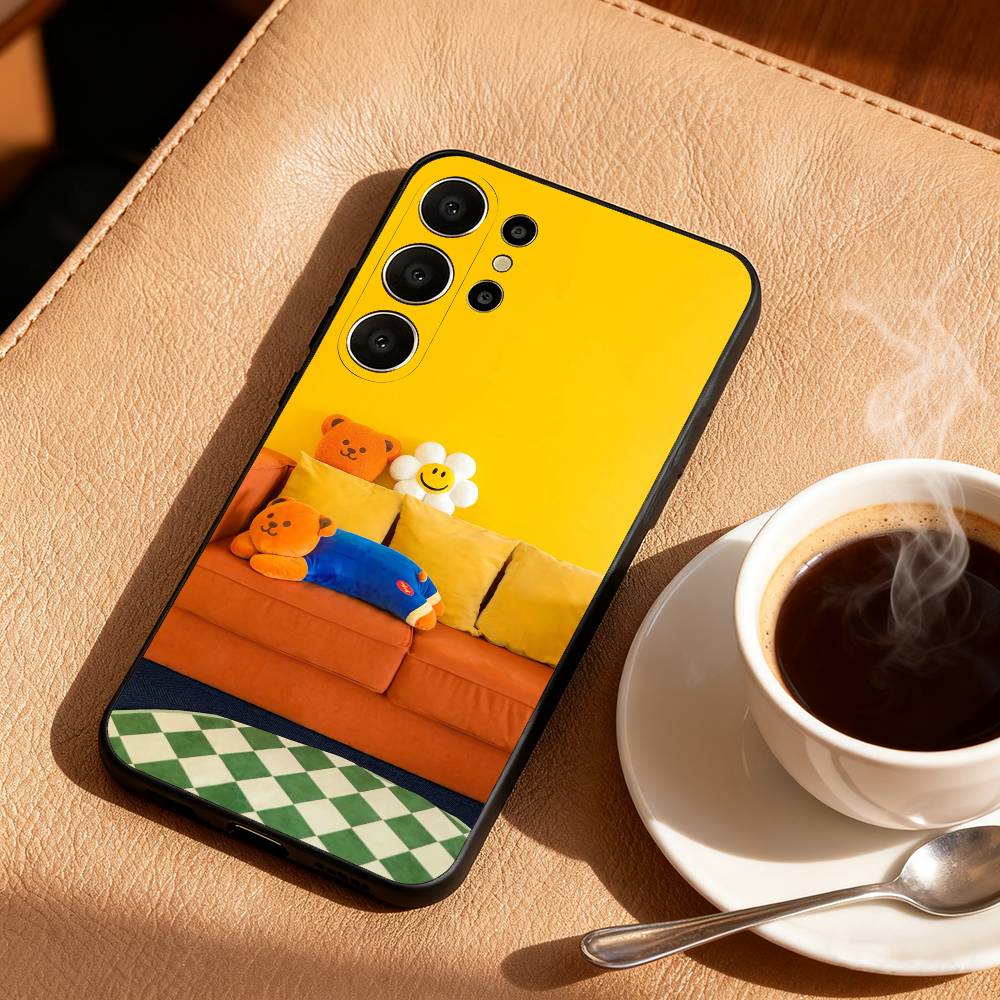 CUTE W-Wiggle C-Cookie Phone Case For Samsung S26,S25,24,23,22,30,21,10,9,Ultra,Plus,Lite,Black Soft Case