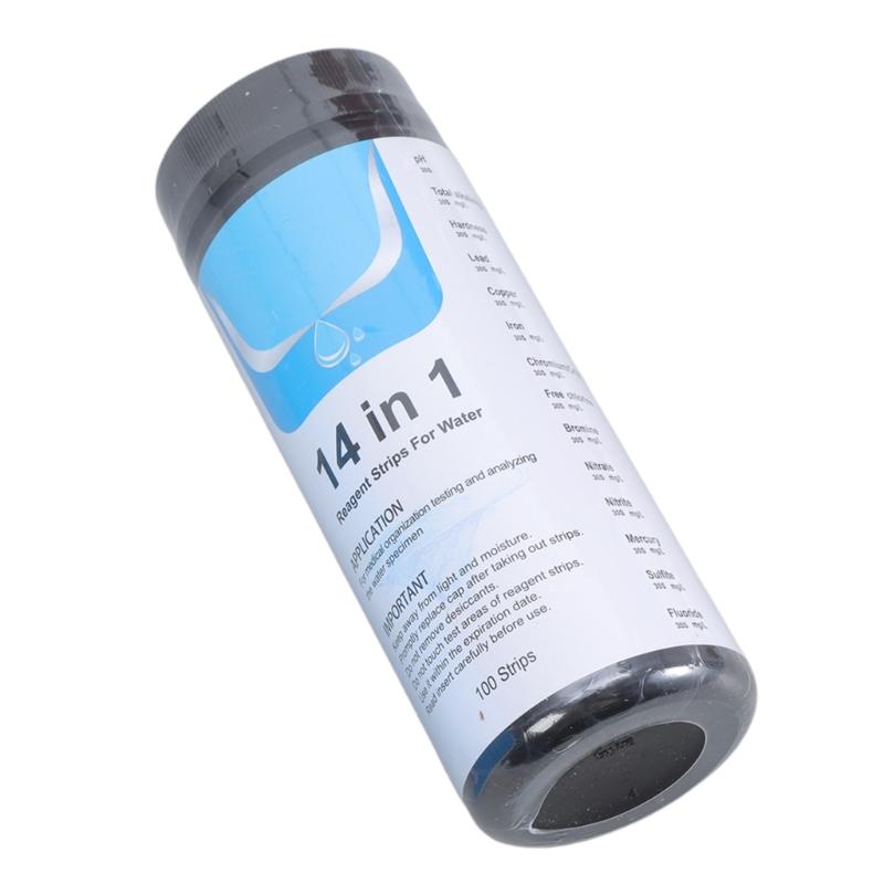 14 in 1 Drinking Water Test Strips PH Hardness Alkalinity Lead Copper Iron for Mercury Bromine Nitrite Test Easy to Use