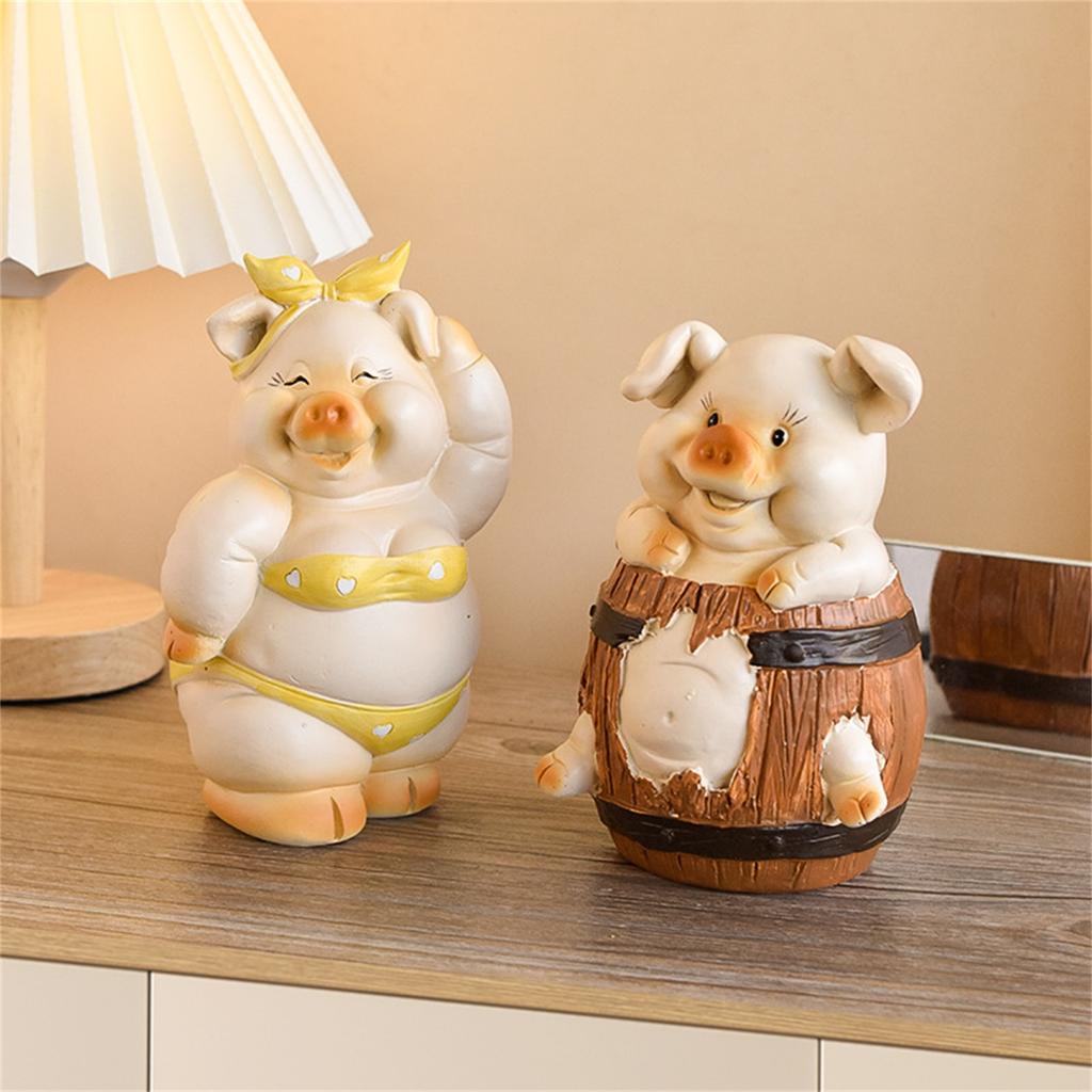 Pig Bank Resin Handicraft Ornaments Desktop TV Cabinet Living Room Home Decorations