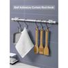 Silicone World 4PCS Self Adhesive Hooks Punch-free Curtain Rod Clip Hook  Telescopic Rod Holder Fixed Clip Hanging Hook Holder