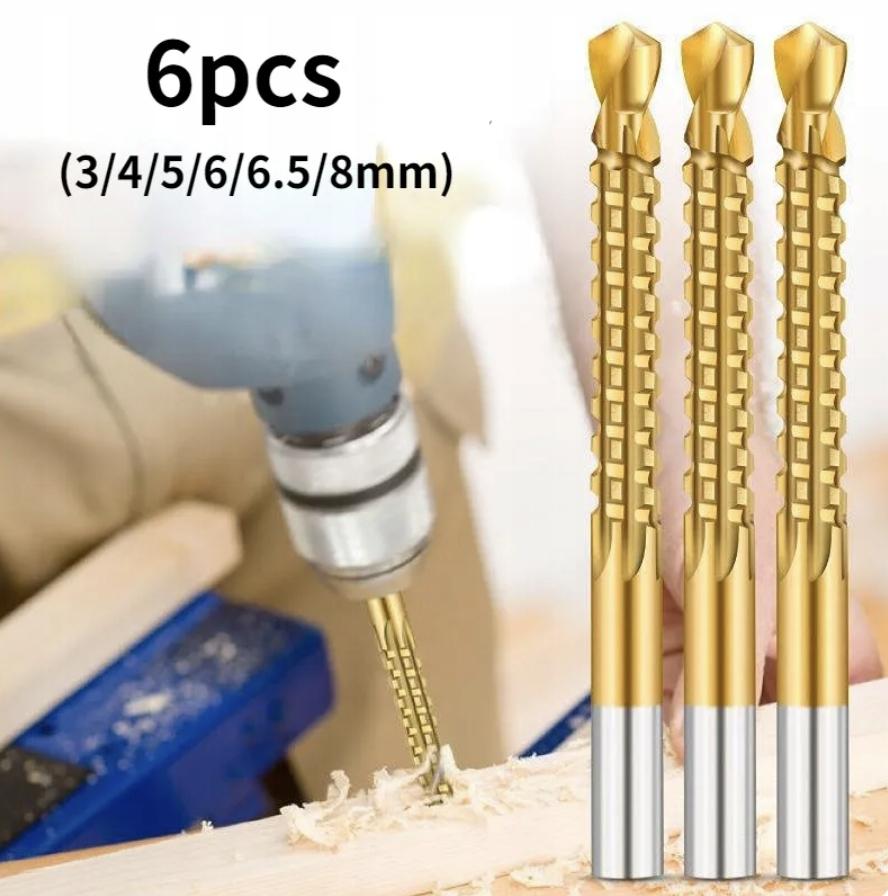 Rosfix Wiertło Ząbkowane Do Drewna 6szt. – Precyzyjne Wiercenie | Zróżnicowane Rozmiary 3–8mm | Wytrzymała Stal Nierdzewna