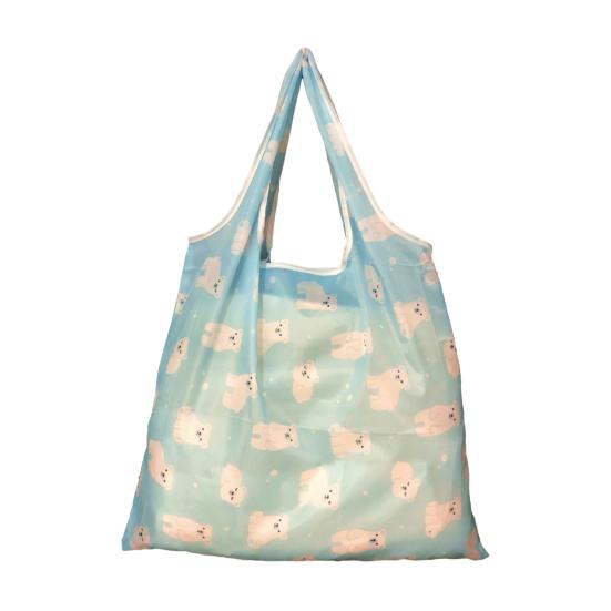 Folding Shopping Bag Reusable Tote Cute Prints Foldable Portable Animal Plants Fabric Grocery Shopping Tote