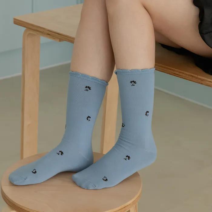 [Gift Set] Mellow Blossom Cotton Socks Women 4P - 04 Lucky + Free Shopping Bag