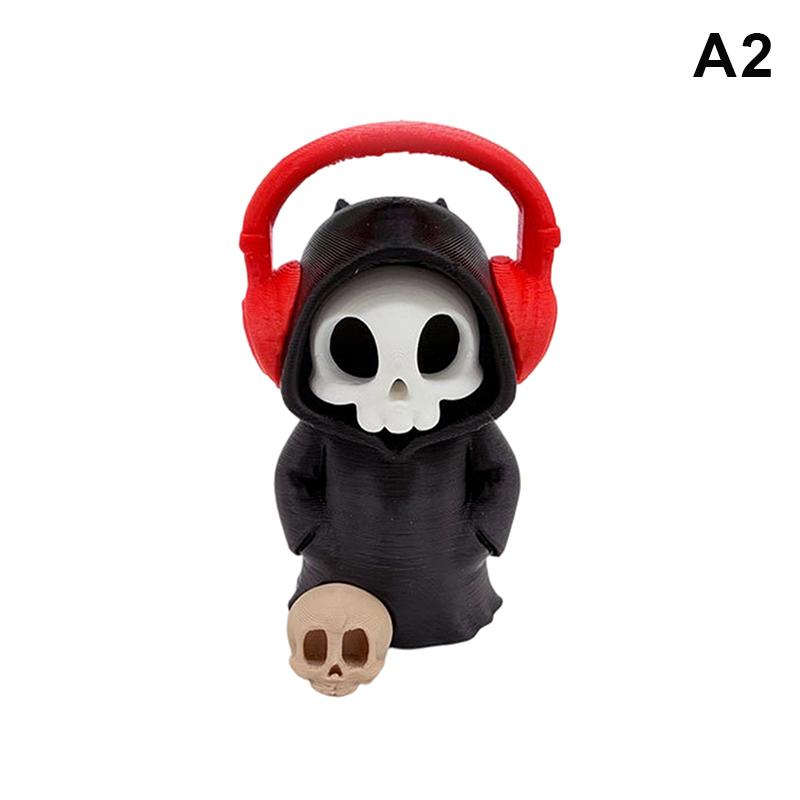 Gothic Grim Reaper Skeleton Figurine Adorable Small Resin Statue Desktop Decor for Study Bedroom Gothic Enthusiasts Gift