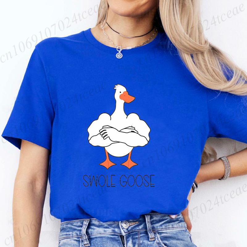 Swole Goose Gym Pump Cover Printed T-Shirts for Men,muscle Mommy Shirt,funny Goose T-shirt Shirt for Gym,Women's Tee Clothing