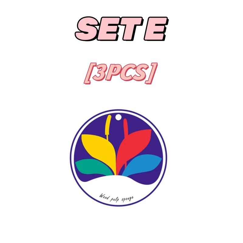 3PCS  Wood Pulp Sponge Dish Towel Kitchen Cleaning Sponge Cloth Round Flower Compression Dish Towel