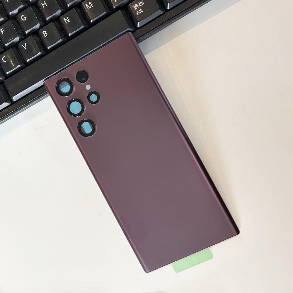 

Задняя крышка корпуса для Samsung Galaxy S22 Ultra 5G SM-S908B Задняя стеклянная крышка + Инструменты For S22 Ultra вино красного