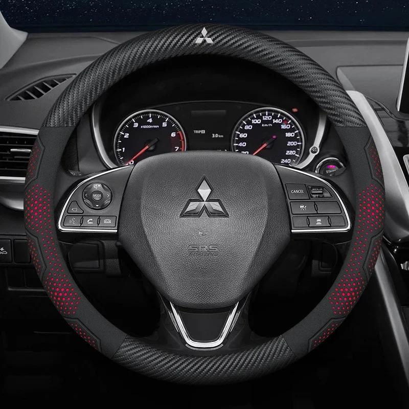 Auto Wildleder Kohlefaser Leder Lenkradabdeckung für Mitsubishi Outlander Pajero Asx Lancer EX Evolution L200 Triton RALLIART