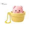 Portable Stress Reliever Potted Pig Clicker Toy with Bead Chain, Clicky Button Fidget Backpack Pendant for Relief, Finger Backpacks School Bags Decor