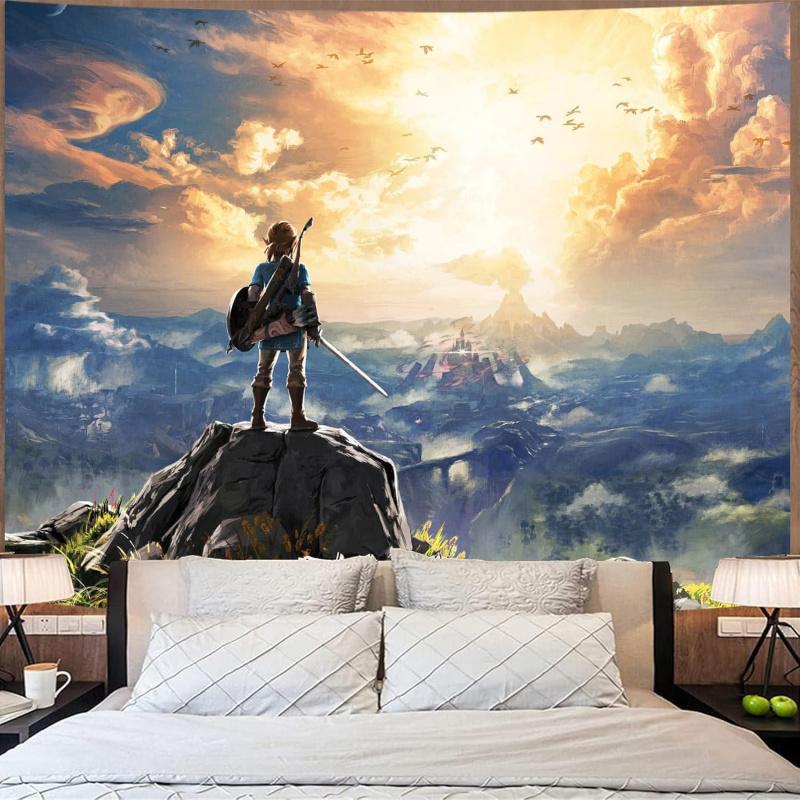 VIKAMA Anime Gaming Tapestry BohemianStyle Printed Decor Perfect for Bedrooms Living Rooms and Aesthetic Spaces