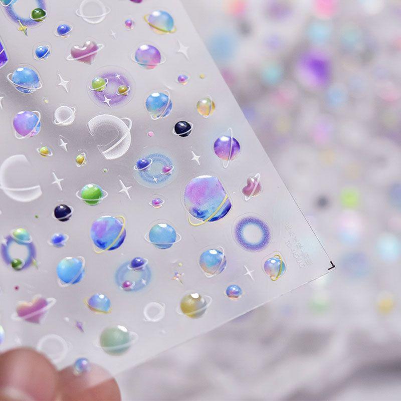 

Fantasy Planet Nail Stickers New Arrival Relief 3D 3D 5D Japanese Style Ins Heart Nail Stickers Decorations Happy Planet 4596