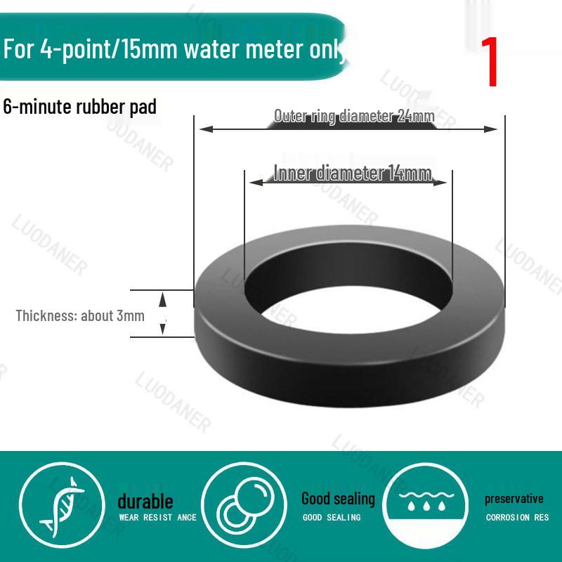 

High-Temperature Resistant Silicone Gasket for DN15/20/25 Water Meter Connection (4/6 Points)
