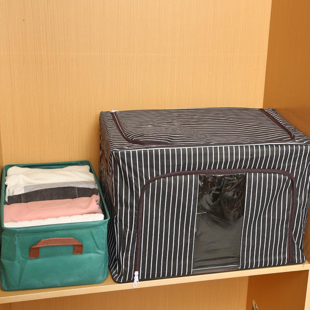 Steel Frame Oxford Cloth Foldable Storage Box - Moisture-Proof, Large Capacity for Clothes & Home Organization