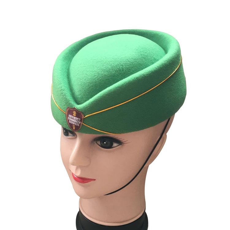 Stewardess Cap Fashionable Black Color Felt