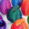 New 3D Printed Gem Snake Egg Dragon Home Decoration Rotatable Articulated Crystal Snake for Kid Gifts Toys Desktop Ornaments