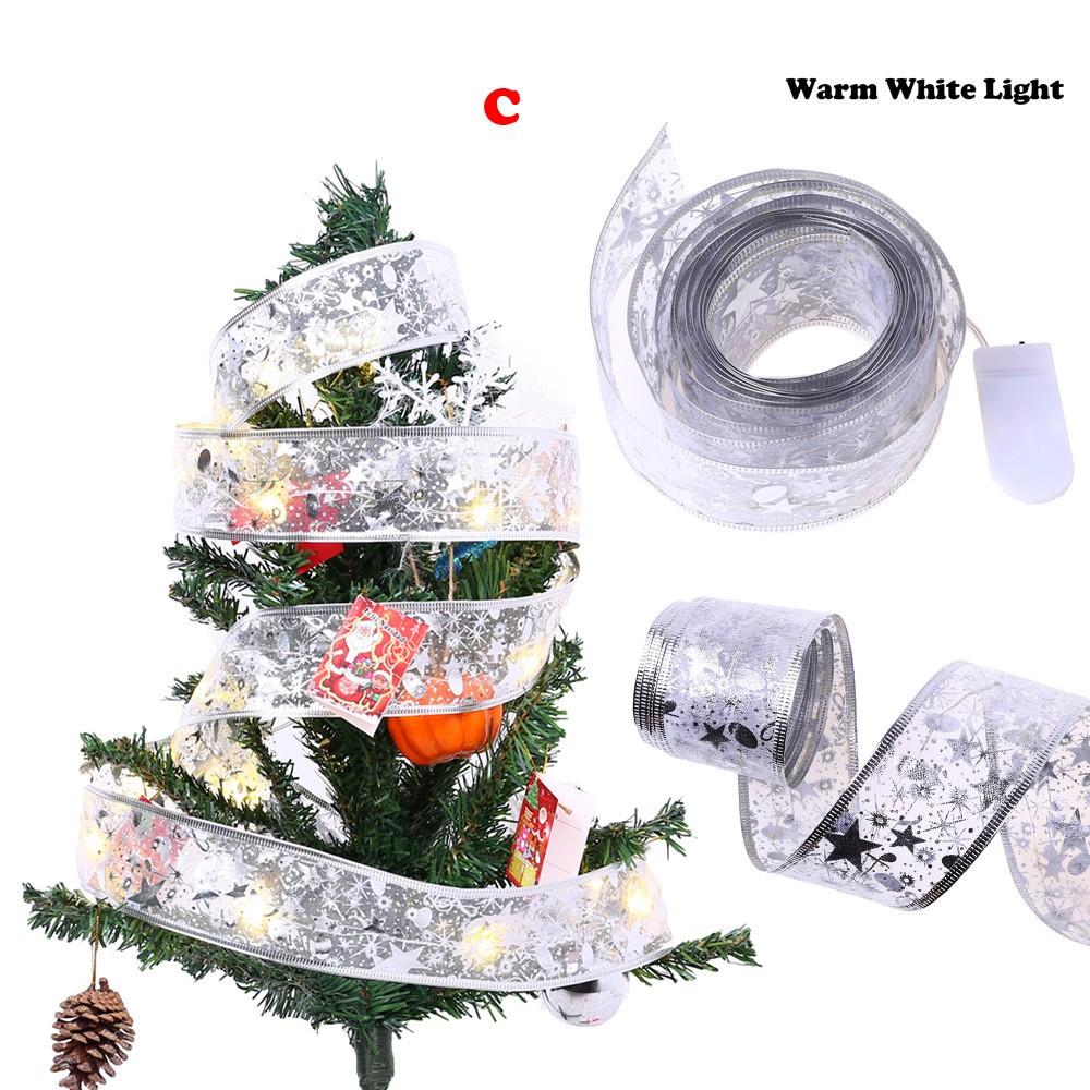 

Christmas Party Decoration 1m Ribbon Night Light Christmas Tree LED String жёлтый