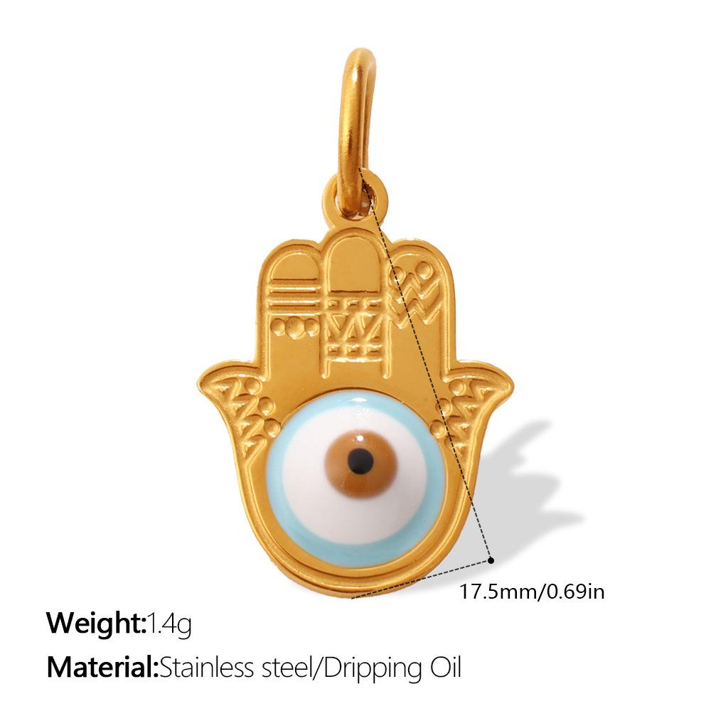 European and American retro exotic jewelry pendant golden Fatima hand evil eye element decorative pendant