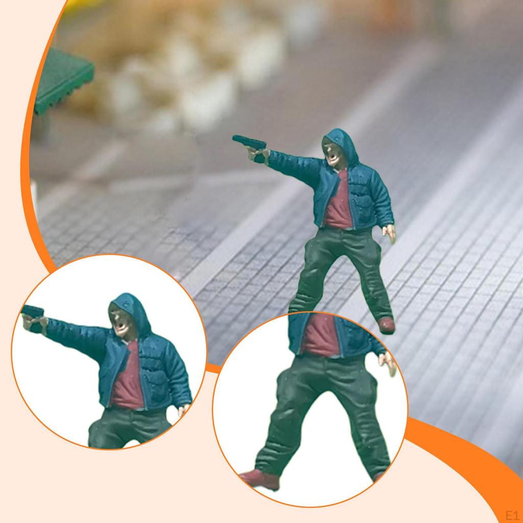 1/64 Miniatur Straße Mini Räuber Kleine Menschen Modell für Zuglayout Szene Schreibtisch