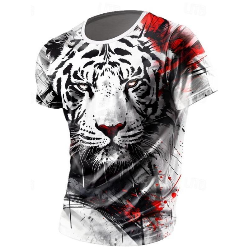 Summer Daily Casual Men's Loose-fitting Top 3D Wave Print Men's