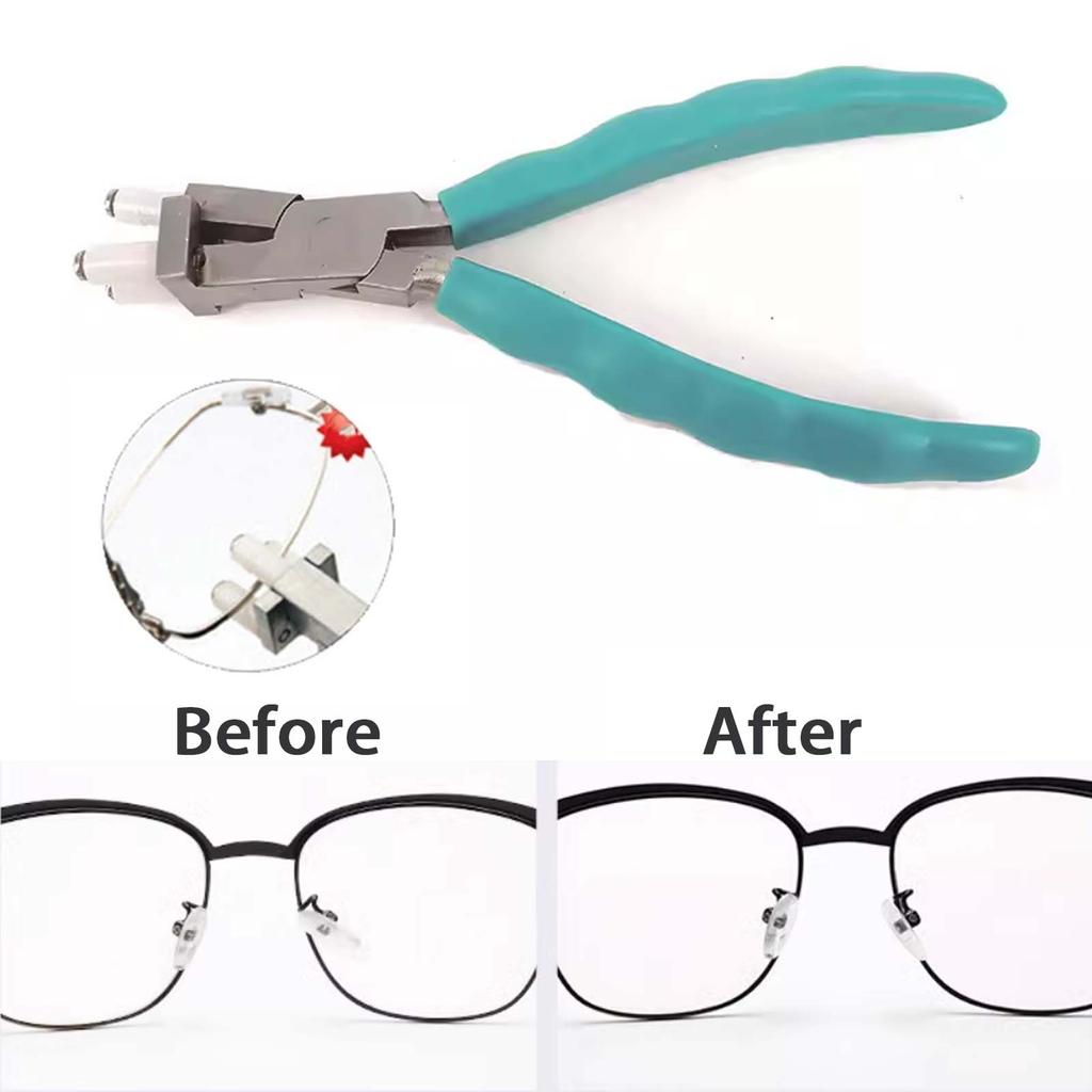Metal Eyeglasses Bridge Adjustment Pliers, Optical Glasses Frame Deformation Tool Glasses Nose Pad Repairing Pliers