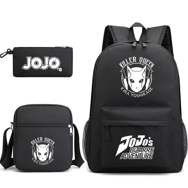 Anime Oo'S Wonderful Adventure Peripheral Schoolbag Pencil Bag + Diagonal Hanging Bag + Backpack Three-Piece Set