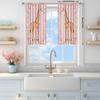 2pcs Pink Giraffe Background Printed Curtain for Home Decor - Rod Pocket Window Treatment for Bedroom, Office, Kitchen
