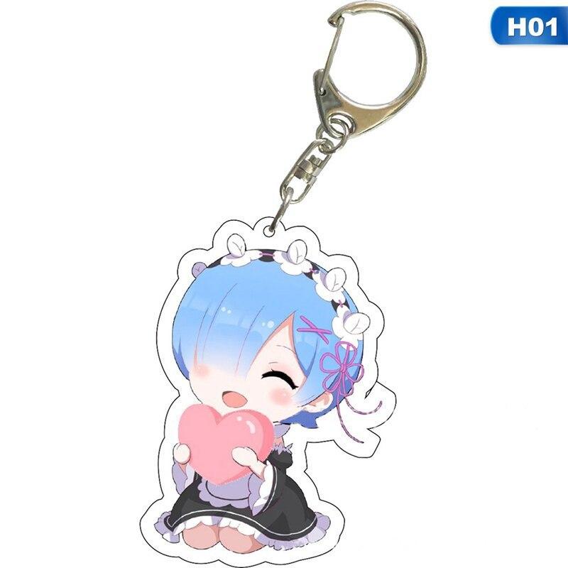 Re In A Different World From Zero Acrylic New Keychain Lovely Bag Charm Pendant Gift Fan Fun Key Chain Cute Souvenir Creativity