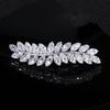 Fashion Barrette Cubic Zirconia Leaf Hair Clips for Women Accessories Bridal Wedding Hair Jewelry Party Bride Headpiece