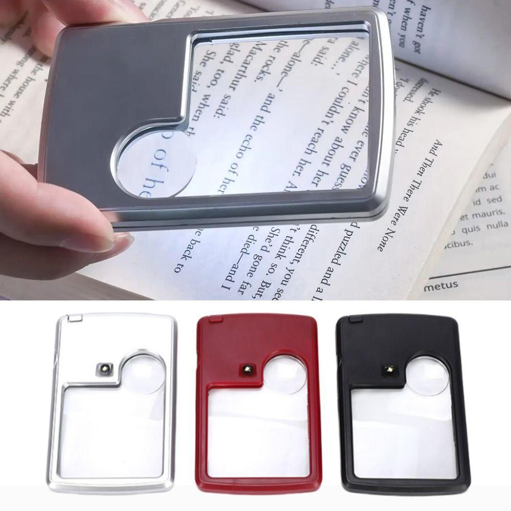 Portable Magnifier Loupe LED Light Reading Magnifier Card Magnifying Glass Jewelry Inspection