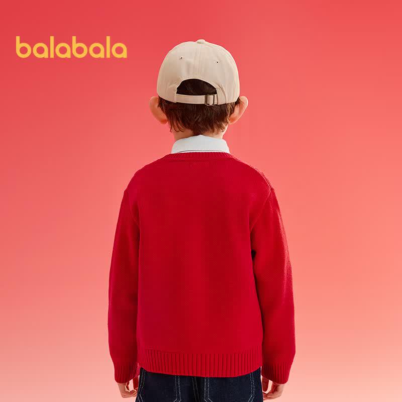 Balabala Boys' New Year Cable Knit Cardigan