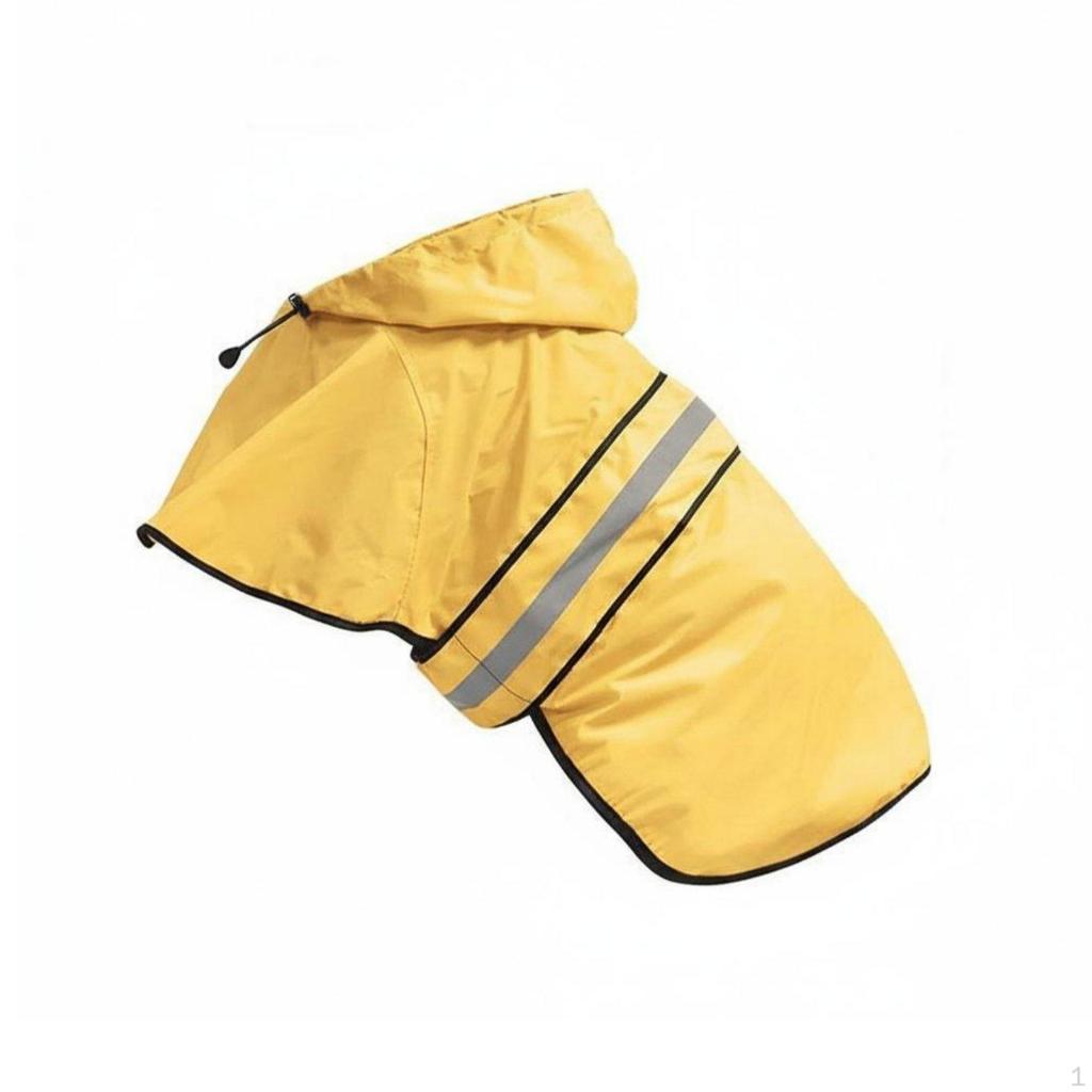 Dog Raincoat Leash Hole Design Hooded Rain Jacket Easy To Clean Reflective Pet Slicker for Rainy
