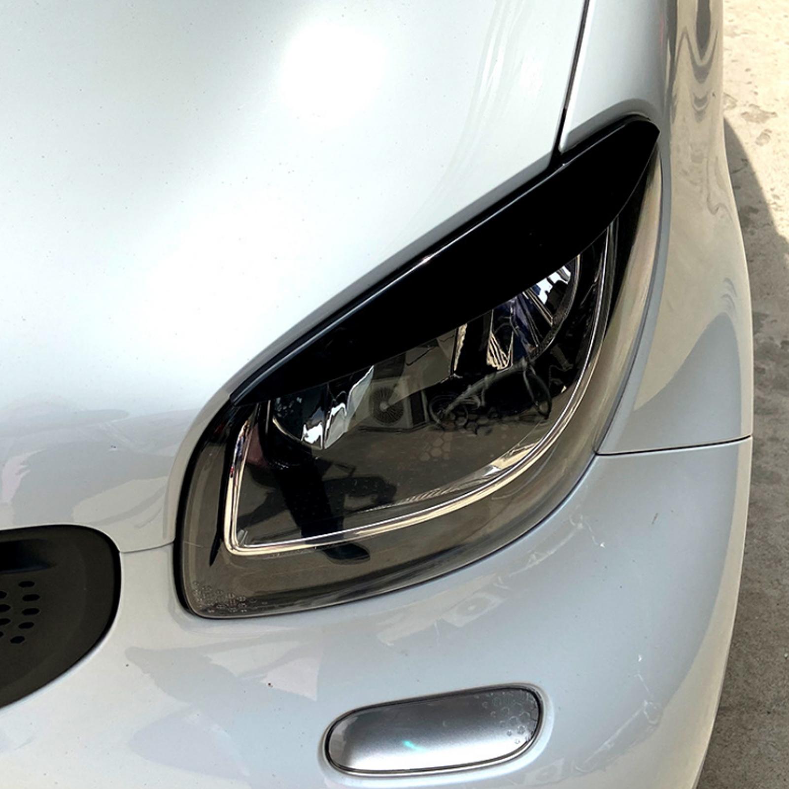 

2pcs Headlight Eyebrow Left Right ABS Replacement for Smart 453 Fortwo Forfour 2015‑2020