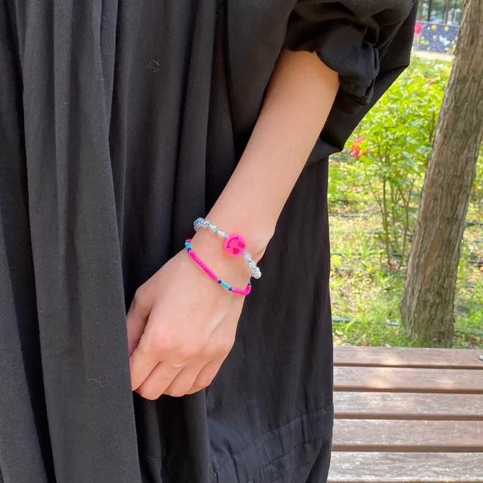 Color Smile Transparent Ball Bracelet Smile Transparent Ball Fashion Bead Bracelet 6 Colors