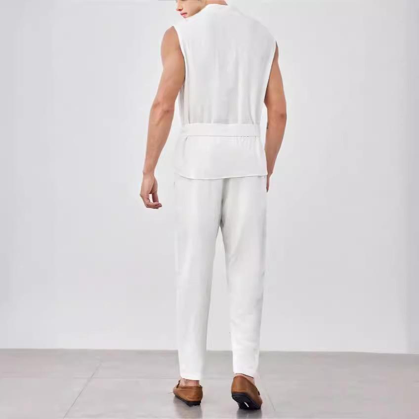 New Men's Commuter Suit Casual Vest Sleeveless Trousers Men's