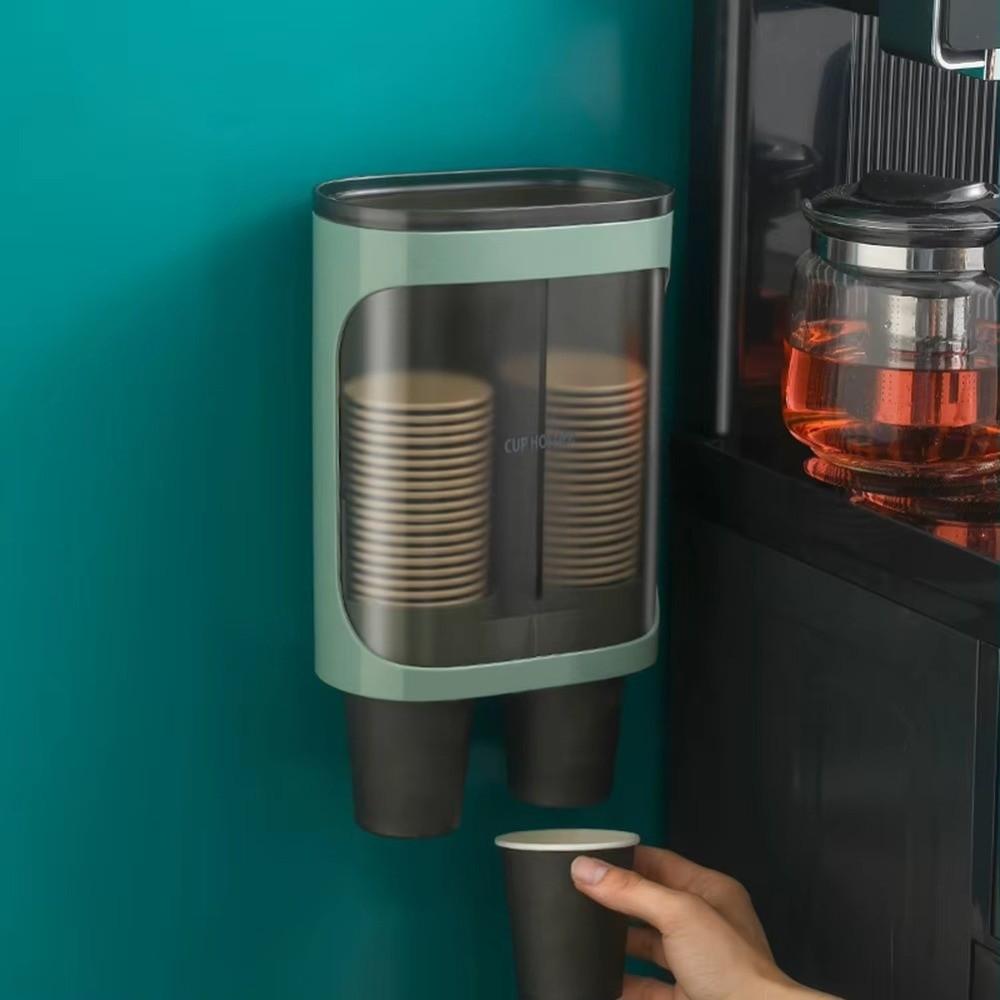 Punch-Free Automatic Cup Dropper Space-Saving Disposable Cup Holder Paper Cup Dispenser  Office Use