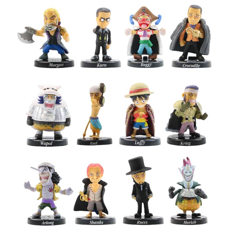 12pcs One Anime Piece Luffy Figure Model Toy Ornament Decor Gift Collection Set