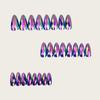 Purple Iridescent 3D Electroplated Rhombus Glossy Almond False Nails