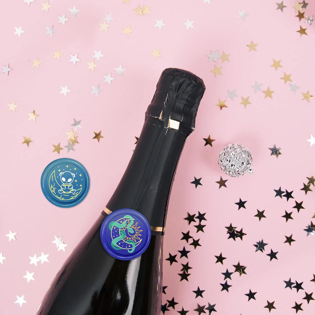 Moon Series Wax Seal Stamp, Pentagram Sealing Wax Solid Brass Stamp Heads Removable, For Decorating Notebook Invitations