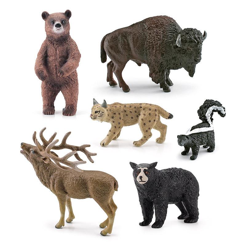 Simulation Luchs Hirsch Braunbär Pferd Kuh Eichhörnchen Wildtier Modell Ornament Für Naturdekor Sammler
