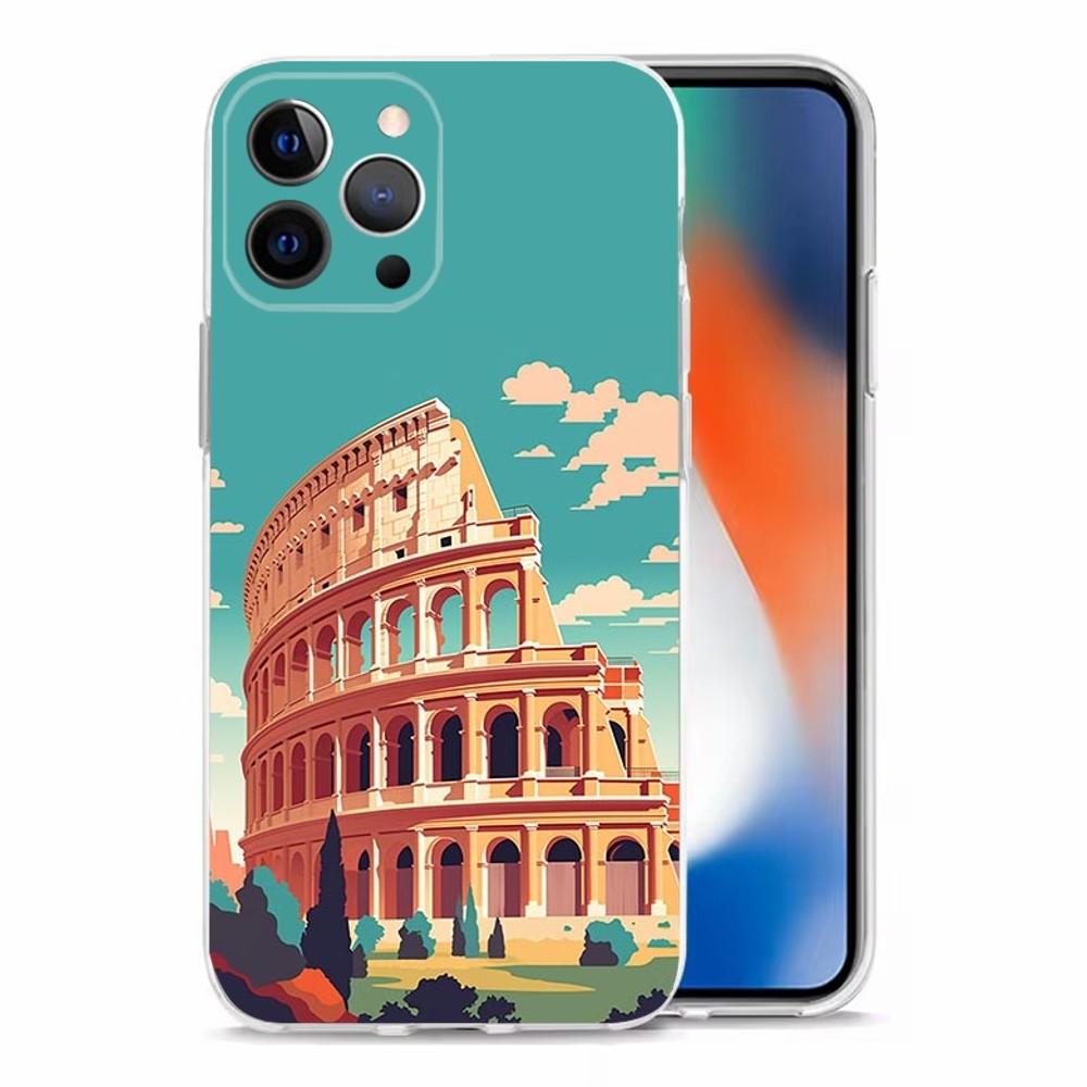 

Италия Рим Город Путешествия Чехол для телефона Для iPhone 15,14,13,12,11 Plus,Pro,Max,XR,XS,X,7,8 Plus,SE,Mini Прозрачный корпус iPhone11