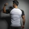 Sommer Freizeit Lauf-T-Shirt Fitnessstudio Trainings-Tops Elastisch Schnelltrocknend Einfarbig Kurzarm Sport T-Shirt Herren Sportbekleidung