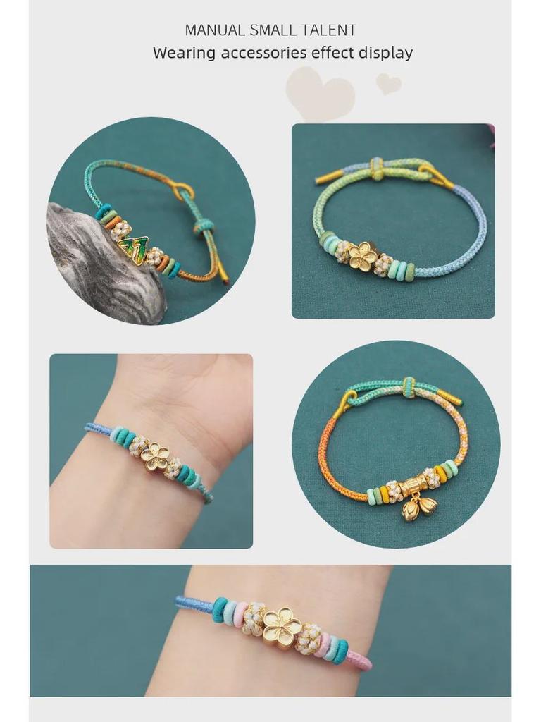 Qianli Jiangshan Handwoven Bracelet: Colorful, National Style, Large-Hole Beads