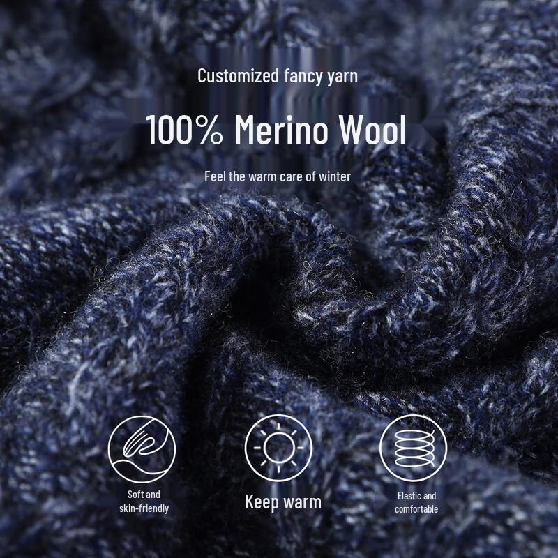 Antonio Men's 100% Merino Wool Turtleneck Sweater