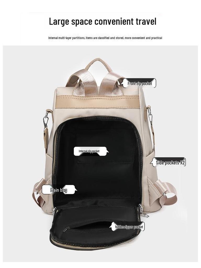 Korean-Inspired High-End Women's Urban Commuter Backpack - Fashionable & Spacious Schoolbag