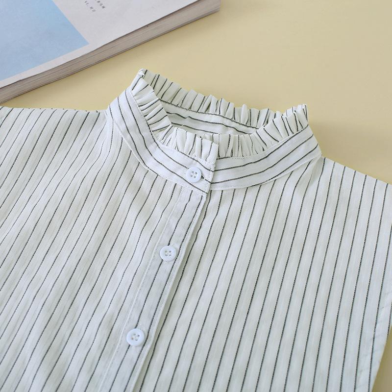 

Сезонный декоративный воротник-подделка, женский полосатый воротник рубашки, хлопковый воротник-подделка, весна и осень, универсальный профессиональный воротник-подделка