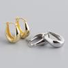 Fine Jewelry 925 Sterling Silver Gold Plated Minimalist Big Chunky U Shaped Huggie Hoop Earrings for Women