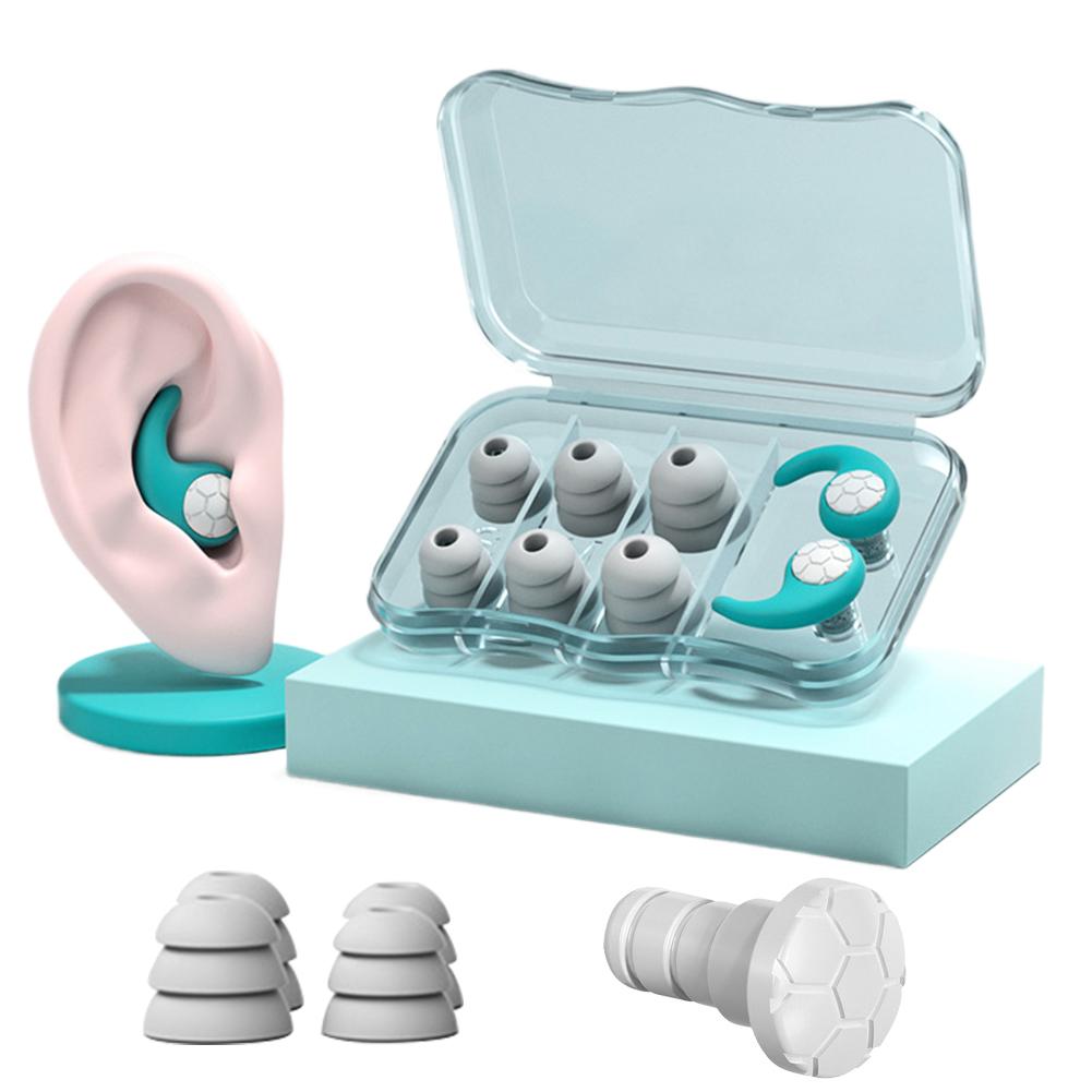 1Pair Silicone Anti-Noise Earplugs Swimming Ear Plugs Sleeping Ear Plugs Waterproof Ear Protector Layer Mute Earplugs